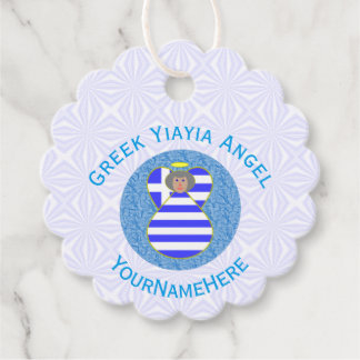 Étiquettes Cadeau Drapeau d'ange Yiayia grec personnalisé