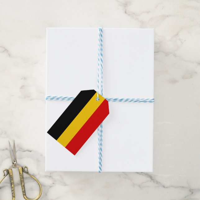 Étiquettes-cadeau Drapeau de Belgique (Avec de laficelle)