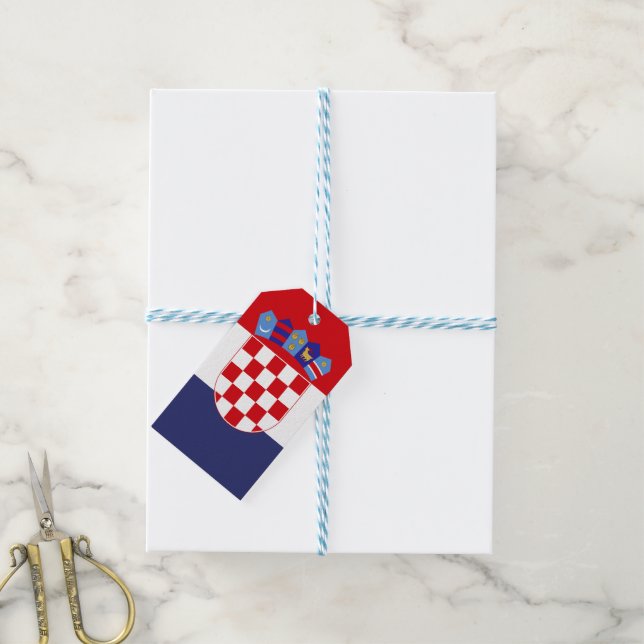 Étiquettes-cadeau Drapeau de Croatie (Avec de laficelle)