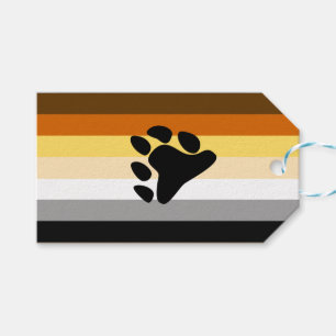 Étiquettes-cadeau Drapeau de fierté de l'ours avec patte