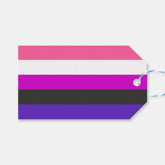 Étiquettes-cadeau Drapeau de fierté genderfluid (Devant (Horizontal))