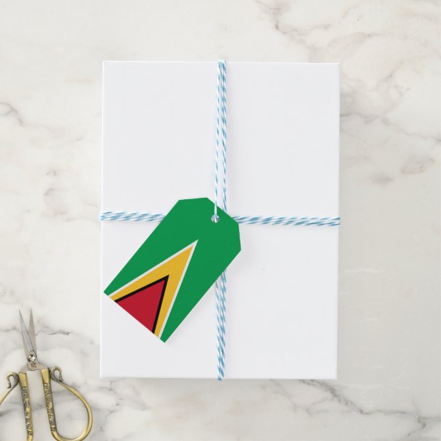 Étiquettes-cadeau Drapeau de Guyana (Avec de laficelle)