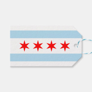 Étiquettes-cadeau Drapeau de la ville de Chicago (Illinois)