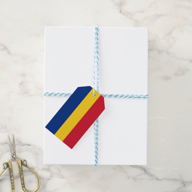Étiquettes-cadeau Drapeau de Roumanie (Avec de laficelle)