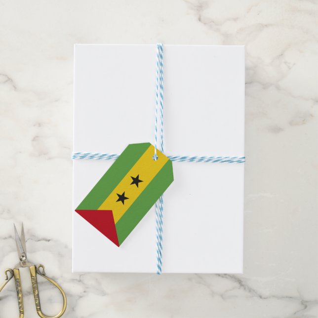Étiquettes-cadeau Drapeau de Sao Tomé-et-Principe (Avec de laficelle)