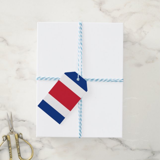 Étiquettes-cadeau Drapeau du Costa Rica (Avec de laficelle)
