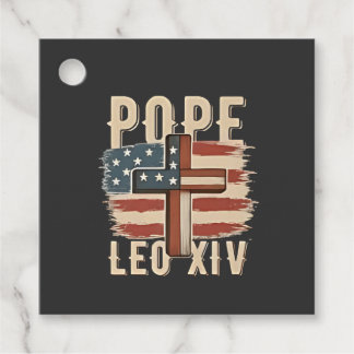 Étiquettes Cadeau Drapeau du Pape Léon XIV Église chrétienne Da Pope