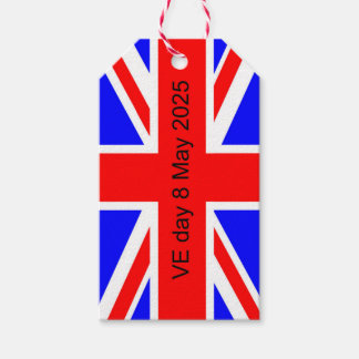 Étiquettes-cadeau Drapeau du Royaume-Uni VE jour 2025