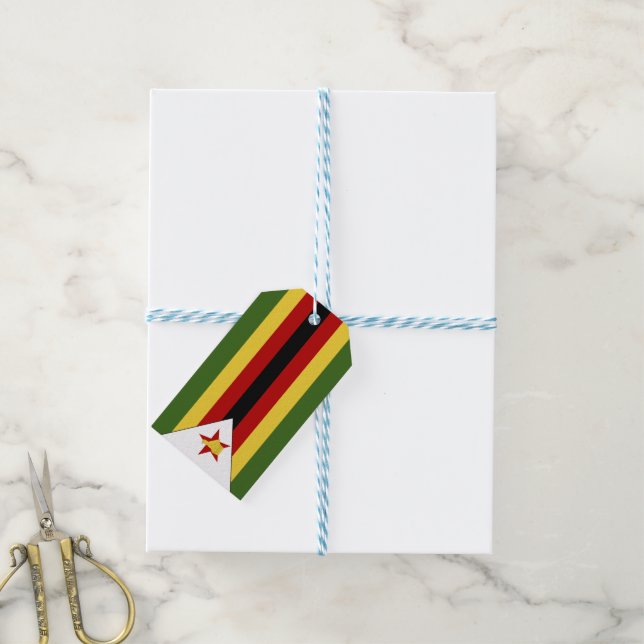 Étiquettes-cadeau drapeau du Zimbabwe (Avec de laficelle)