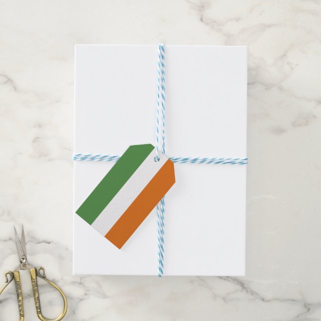 Étiquettes-cadeau Drapeau irlandais (Avec de laficelle)