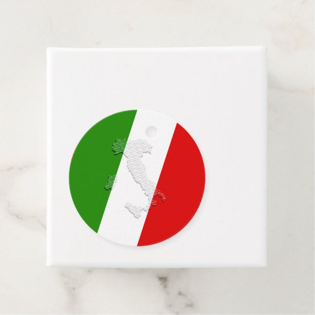 Étiquettes Cadeau Drapeau italien (En situation)