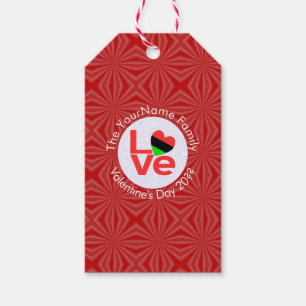 Étiquettes-cadeau Drapeau LOVE lettres rouges afro-américain Personn