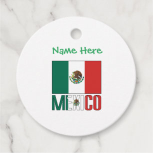 Étiquettes Cadeau Drapeau personnalisé du Mexique 