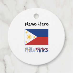 Étiquettes Cadeau Drapeau philippin et philippin personnalisé