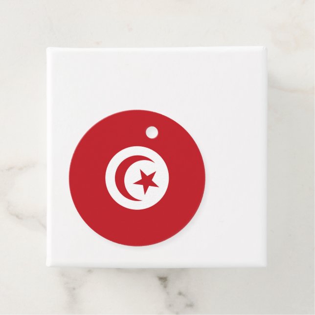 Étiquettes Cadeau Drapeau tunisien (En situation)