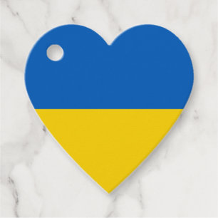 Étiquettes Cadeau Drapeau Ukraine   Coeur de texte personnalisé
