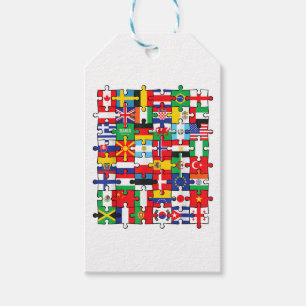 Étiquettes-cadeau Drapeaux des pays du pavillon international