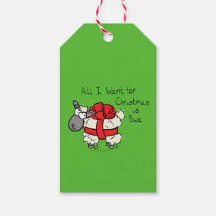 Étiquettes-cadeau Drôle Caricature de mouton de Noël