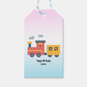 Étiquettes-cadeau Drôle dinosaure camion camion garçon Retour 2 écol