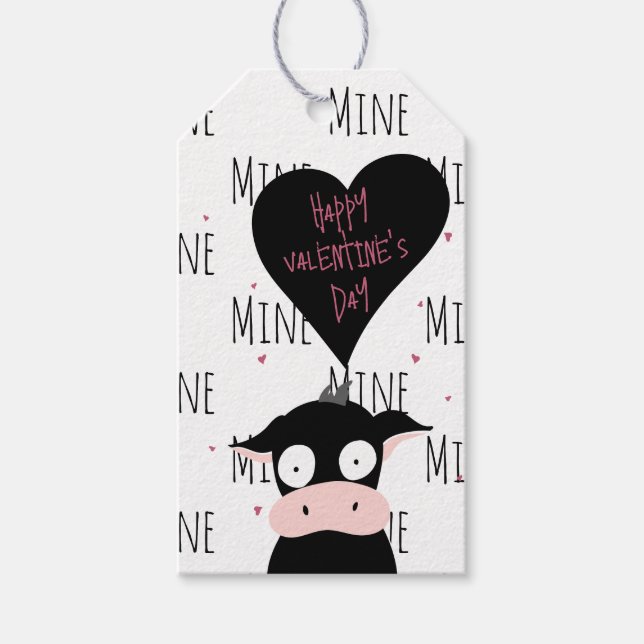 Étiquettes-cadeau Drôle Heureuse Sainte-Valentin "Motif de mine" vac (Devant)