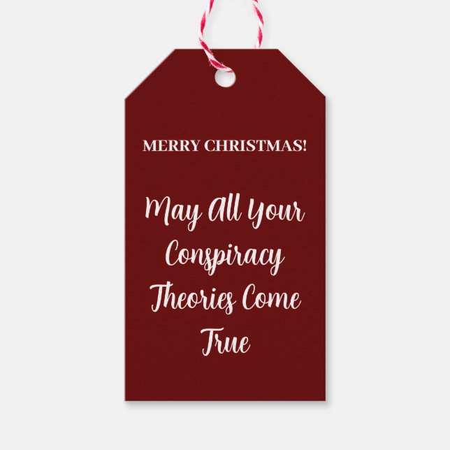 Étiquettes-cadeau Drôle Joyeux Noël Conspiration Théorie Cadeau Tags (Devant)