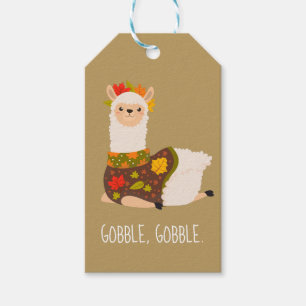 Étiquettes-cadeau Drôle Llama Turquie Thanksgiving