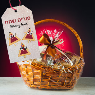 Étiquettes-cadeau Drôle mignon Hamentash juif hébreu Purim