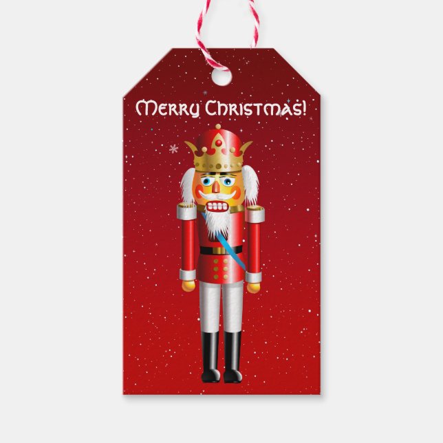 Étiquettes-cadeau Drôle Nutcracker King Cartoon (Devant)