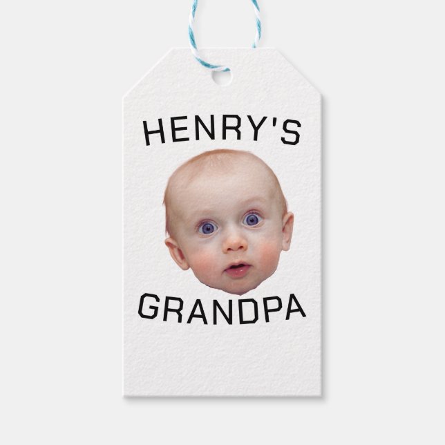 Étiquettes-cadeau Drôle personnalisé visage bébé (Devant)