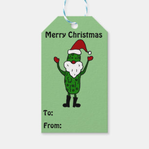 Étiquettes-cadeau Drôle Pickle Santa Claus Tags cadeaux