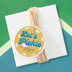 Étiquettes Cadeau Drôle Pickleball Pickle Texte personnalisé