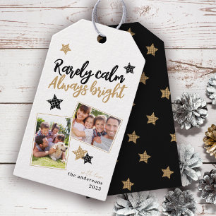Étiquettes-cadeau Drôle Rarement Calme Toujours Étoile Photo Lumineu