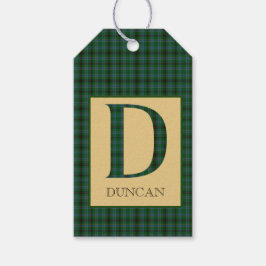 Étiquettes-cadeau Duncan Tartan Monogramme D