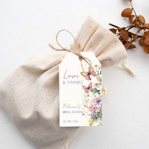 Étiquettes-cadeau Durée de vie de Butterflies fleurie nuptiale de la