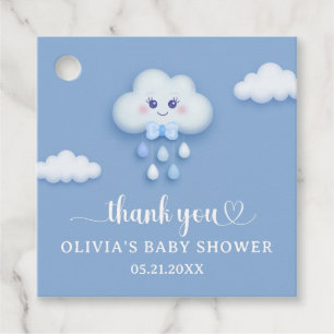 Étiquettes Cadeau Dusty bleu mignon blanc nuage neuf garçon bébé
