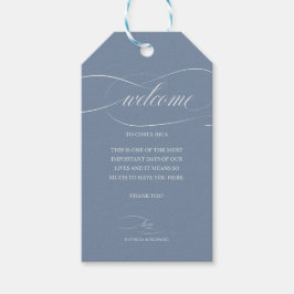 Étiquettes-cadeau Dusty Blue Destination Mariage Merci de bienvenue