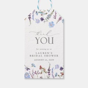Étiquettes-cadeau Dusty Blue Fleur sauvage Fête des mariées personne