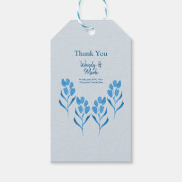 Étiquettes-cadeau Dusty Blue Floral Mariage