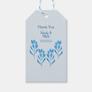 Étiquettes-cadeau Dusty Blue Floral Mariage