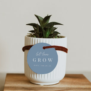 Étiquettes Cadeau Dusty Blue   Laisser l'amour grandir Plante ou sem