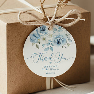 Étiquettes Cadeau Dusty blue Quelque chose de bleu nuptiale merci
