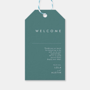 Étiquettes-cadeau Dusty Boho   Accueil Mariage vert et bleu