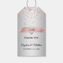 Étiquettes-cadeau Dusty Rose Gold Foil Mariage Merci