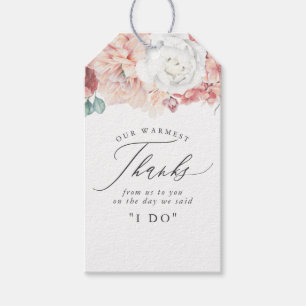Étiquettes-cadeau Dusty Rose Peach Flowers Elegant Thank