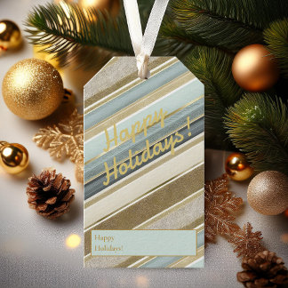 Étiquettes-cadeau Earth Tones Gold Christmas Motif#28 ID1009