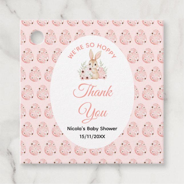 Étiquettes Cadeau Easter Bunny Baby Shower (Devant)