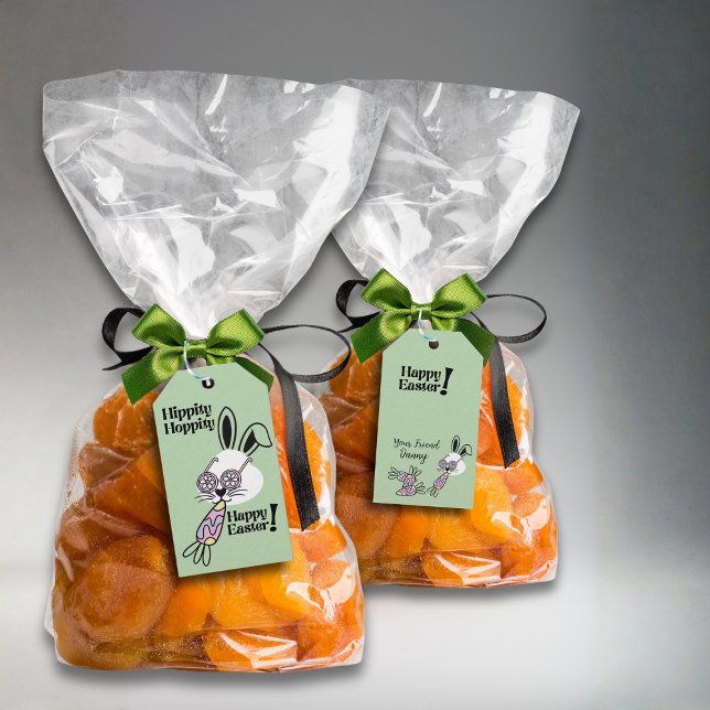 Étiquettes-cadeau Easter Gift Tag Retro Flower Power Bunny (Créateur téléchargé)