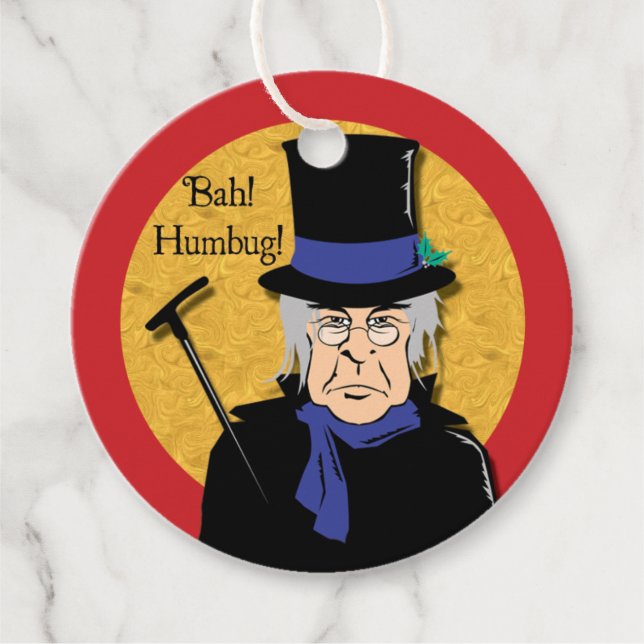 Étiquettes Cadeau Ebenezer Scrooge Bah ! Humbug ! (Devant)