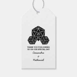 Étiquettes-cadeau Ébony D20 Dice Mariage Tags cadeaux