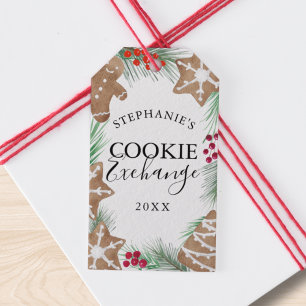 Étiquettes-cadeau Échange de cookies aquarelle